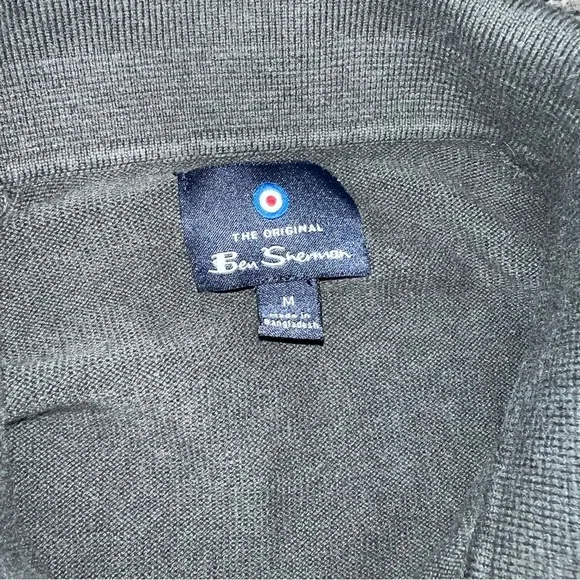 SOLD!! Ben Sherman Charcoal Polo with Brown and Cream Vertical Stripes - Picture 3 of 7